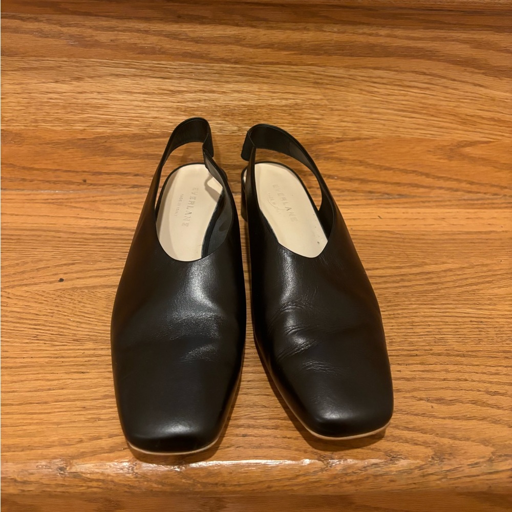 Everlane 90s square toe sling backs